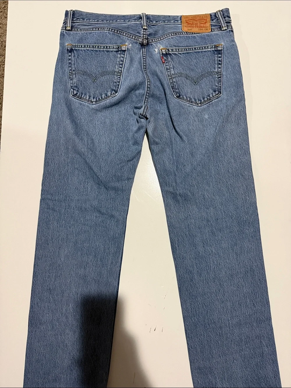 Levi's light blue denim 505 relaxed jeans